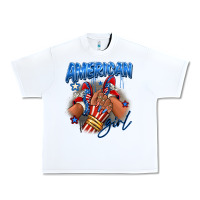 White Afro american girl sneakers Urban Heavy Tee - RanaPortraitStore