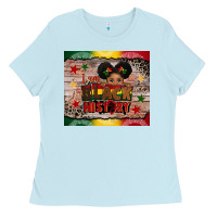 Baby Blue i am black history Ladies Tee - CowGirlArtShop