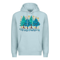 Blue Mist Merry Christmas Premium Hoodie - CowhideDigitalArt