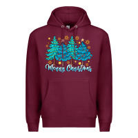Burgundy Merry Christmas Premium Hoodie - CowhideDigitalArt