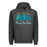 Charcoal Heather Merry Christmas Premium Hoodie - CowhideDigitalArt