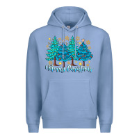 Colony Blue Merry Christmas Premium Hoodie - CowhideDigitalArt