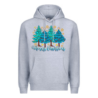 Heather Grey Merry Christmas Premium Hoodie - CowhideDigitalArt