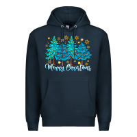Navy Merry Christmas Premium Hoodie - CowhideDigitalArt