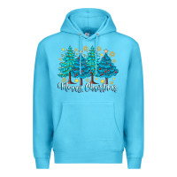 Ocean Blue Merry Christmas Premium Hoodie - CowhideDigitalArt