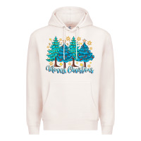 Pale Pink Merry Christmas Premium Hoodie - CowhideDigitalArt