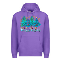Purple Merry Christmas Premium Hoodie - CowhideDigitalArt