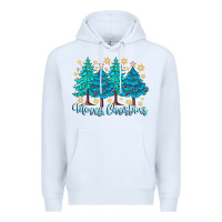 White Merry Christmas Premium Hoodie - CowhideDigitalArt