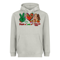 Peace Love Christmas Cakes Heavyweight Hoodie | Teevron