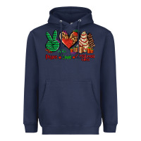 Navy peace love Christmas cakes Heavyweight Hoodie - AdoDesignShop