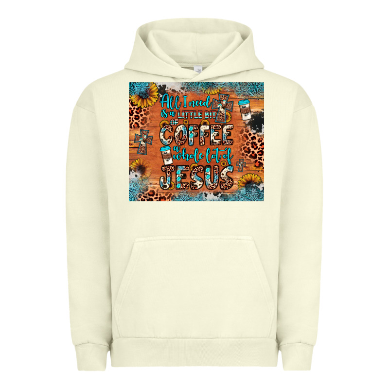 All I Need Is A Little Bit Of Coffee And O Whole Lot Of Jesus Urban Hoodie by JahusDesignShop | Teevron