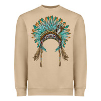 Native American Headdress Turquise Heavyweight Sweatshirt | Teevron