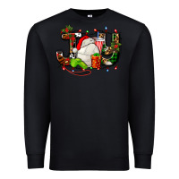 Black joy with volleyball and santa's hat Premium Sweatshirt - AdoDesignShop