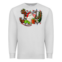 Dove Grey joy with volleyball and santa's hat Premium Sweatshirt - AdoDesignShop