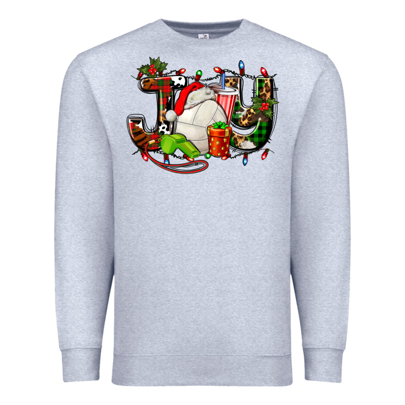 Joy With Volleyball And Santa's Hat Premium Sweatshirt by AdoDesignShop | Teevron