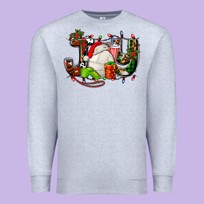 Joy With Volleyball And Santa's Hat Premium Sweatshirt Designed By Adodesignshop