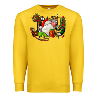 Lemon joy with volleyball and santa's hat Premium Sweatshirt - AdoDesignShop