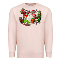 Pale Pink joy with volleyball and santa's hat Premium Sweatshirt - AdoDesignShop