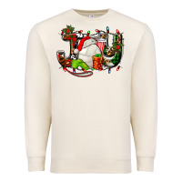 Sandshell joy with volleyball and santa's hat Premium Sweatshirt - AdoDesignShop