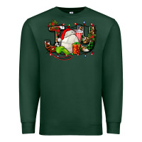 Sports Green joy with volleyball and santa's hat Premium Sweatshirt - AdoDesignShop