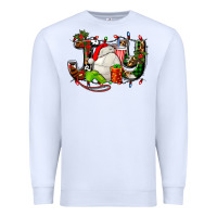 White joy with volleyball and santa's hat Premium Sweatshirt - AdoDesignShop