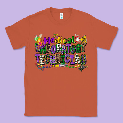 Medical Laboratory Technician Mardi Gras Classic Tee Designed By Cowgirlartshop