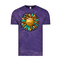 Cloud Purple Softball Sunflower Vintage Tee - Jasminsmagicworld