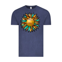 Vintage Denim Softball Sunflower Vintage Tee - Jasminsmagicworld