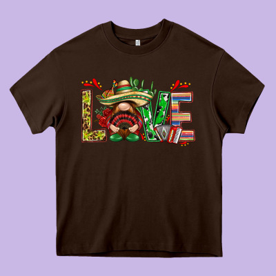 Mexico Love With Gnome Heavy Core Tee Designed By Nancycooperartshop