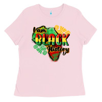 Bubblegum Pink i am black history Ladies Tee - CowGirlArtShop