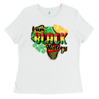 White i am black history Ladies Tee - CowGirlArtShop