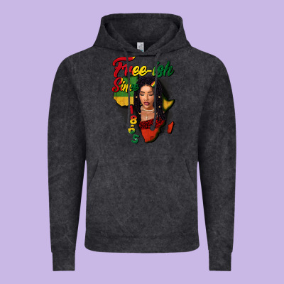 Free-ish Since 1865 Black Woman Vintage Hoodie Designed By Fadigitalartstudio