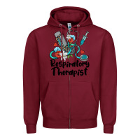 Burgundy respiratory therapist Zipper Hoodie - BarkalooDesign