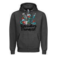Charcoal Heather respiratory therapist Zipper Hoodie - BarkalooDesign