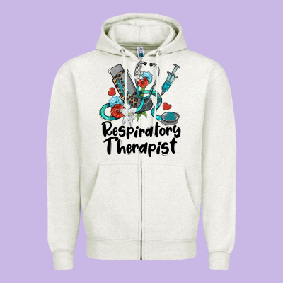 Respiratory Therapist Zipper Hoodie Designed By Barkaloodesign