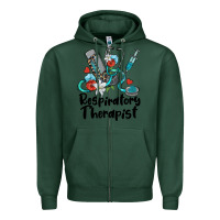 Sports Green respiratory therapist Zipper Hoodie - BarkalooDesign