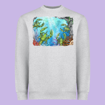 Lobster Background Heavyweight Sweatshirt Designed By Barkaloodesign