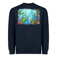 Navy lobster background Heavyweight Sweatshirt - BarkalooDesign
