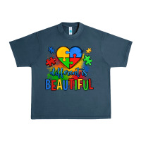 Midnight Navy different is beautiful autism Urban Heavy Tee - OliviaCreatesArt