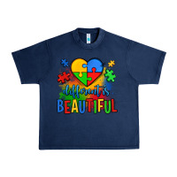 Navy different is beautiful autism Urban Heavy Tee - OliviaCreatesArt