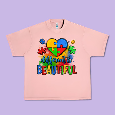 Different Is Beautiful Autism Urban Heavy Tee Designed By Oliviacreatesart