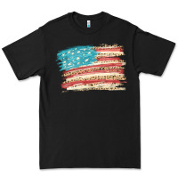 Black American flag with leopard Premium Tee - HowdyJamesFarm