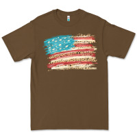Cacao American flag with leopard Premium Tee - HowdyJamesFarm