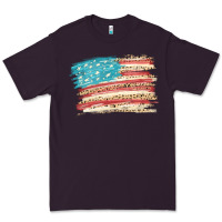 Plum American flag with leopard Premium Tee - HowdyJamesFarm