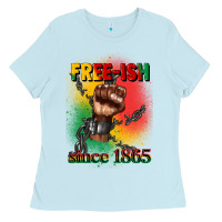 Baby Blue free ish since 1865 juneteenth Ladies Tee - CowGirlArtShop