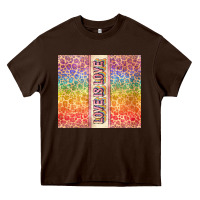 Chocolate Brown Love is love Pride LGBTQ+ Heavy Core Tee - NancyCooperArtShop