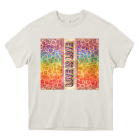 Cream Love is love Pride LGBTQ+ Heavy Core Tee - NancyCooperArtShop
