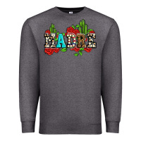 Charcoal Heather madre with roses and cactus Premium Sweatshirt - AdoDesignShop