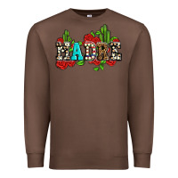 Chestnut madre with roses and cactus Premium Sweatshirt - AdoDesignShop
