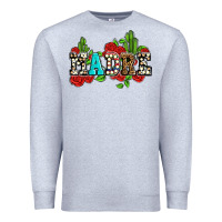 Heather Grey madre with roses and cactus Premium Sweatshirt - AdoDesignShop